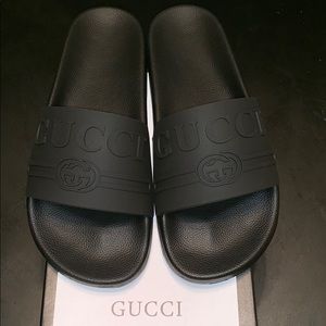 Gucci Black Rubber Womens Slides